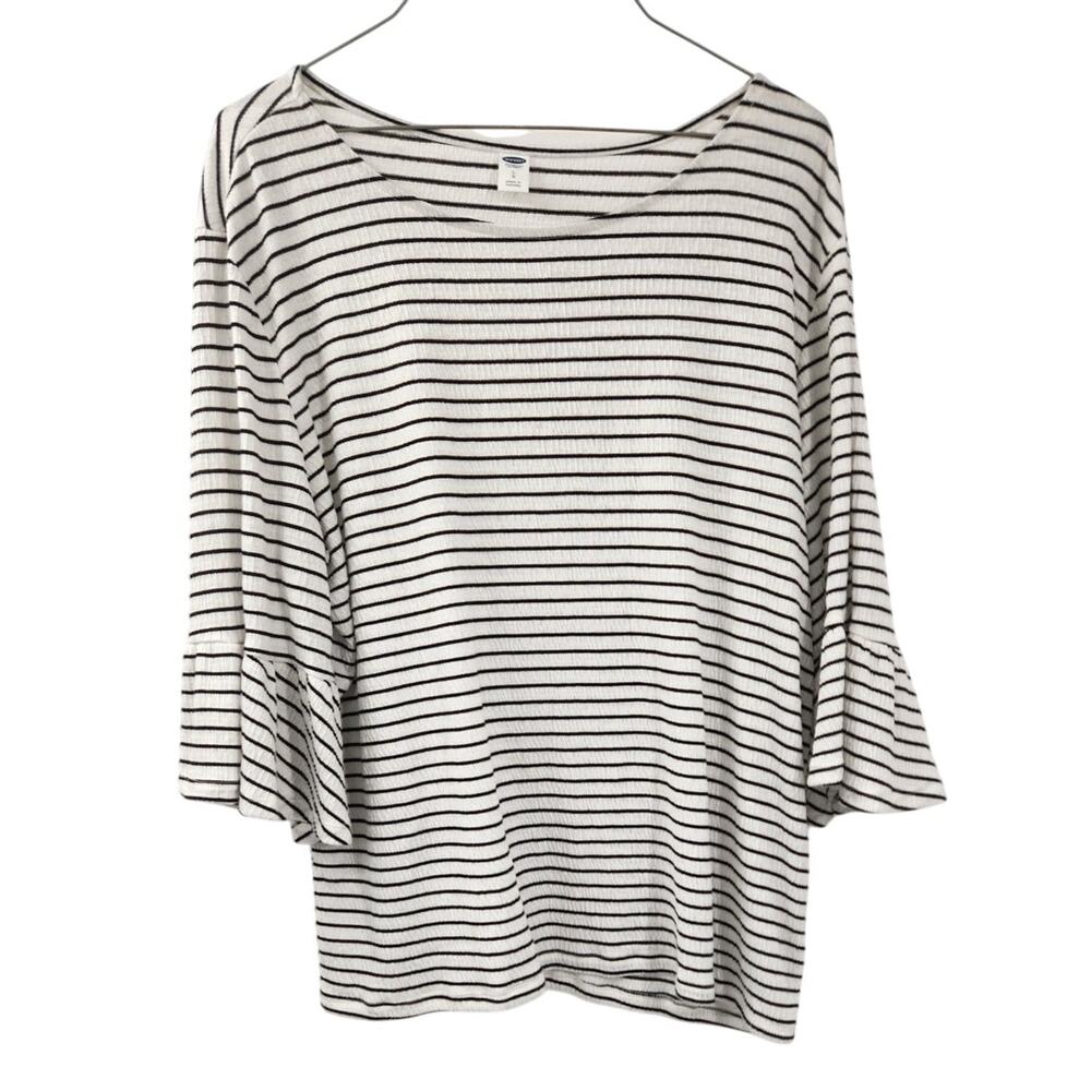 OId Navy Striped 3/4 Sleeve Top Womens Size Large L